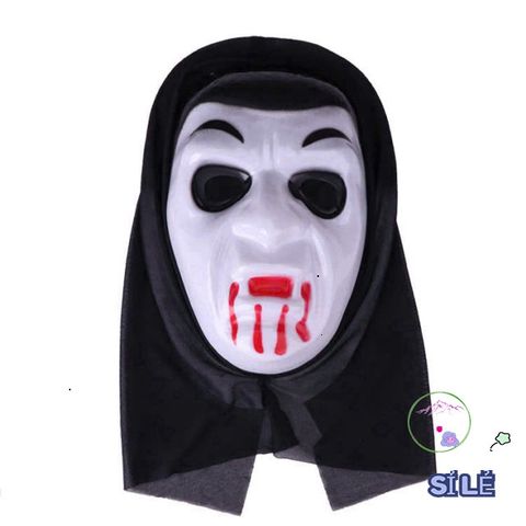Bộ Hóa Trang Vô Diện Halloween - Áo Choàng Đen & Mặt Nạ Nhựa Trắng, Phù Hợp Mọi Lứa Tuổi, Tiệc Cosplay, Sự Kiện Thú Vị