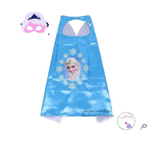 Áo choàng Siêu Nhân với mặt nạ Satin hai lớp cho bé - Đồ hóa trang Halloween Người Nhện, Người Sắt, Sấm Sét