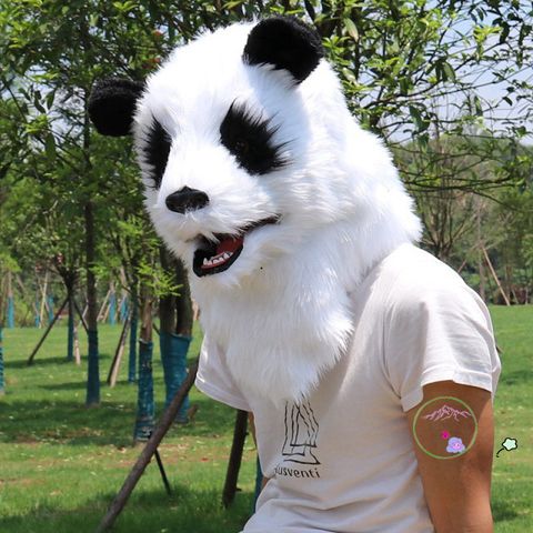 Mặt Nạ Gấu Trúc Silicon Dành Cho Người Lớn - Phụ Kiện Hóa Trang Halloween Sống Động, Chất Liệu Không Độc Hại, Thích Hợp Tiệc Tùng