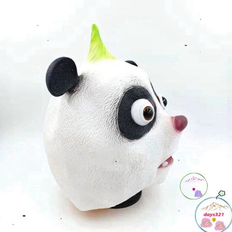 Mặt Nạ Gấu Trúc Con Panda Độc Đáo Cho Halloween - Đồ Hóa Trang Fandom Hacker Với Chất Liệu Latex Thoải Mái