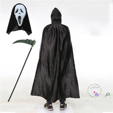 Set Đồ Hóa Trang Halloween Thần Chết - Áo Choàng, Mặt Nạ & Lưỡi Hái Cho Lễ Hội, Tiệc Tùng & Halloween