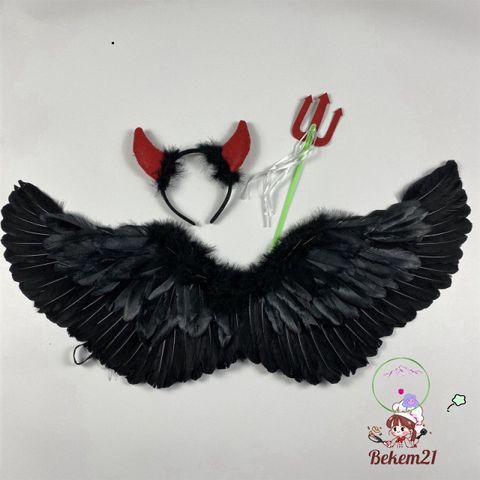 Cánh Thiên Thần Cosplay Lông Vũ Trắng Đen Hồng Đỏ - Đồ Hóa Trang Tiệc Tùng Cho Trẻ Em và Người Lớn, Chất Liệu An Toàn, Thân Thiện Với Môi Trường