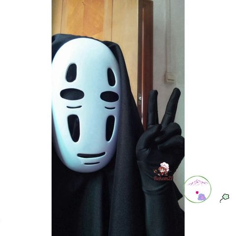 Bộ trang phục Vô Diện Kaonashi - Áo choàng đen, mặt nạ và găng tay cosplay cho trẻ em và người lớn - Phong cách Spirited Away
