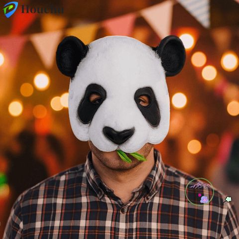 Mặt nạ Halloween động vật HOUCHU - Gấu trúc & Khỉ đột, Phụ kiện hóa trang độc đáo cho lễ hội và biểu diễn vui nhộn