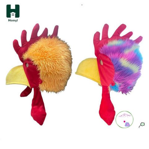 Mũ Gà Trống Hóa Trang - Độc Đáo Cho Tiệc Halloween, Cosplay, Phụ Kiện Bar, Chất Liệu Bông PP Sang Trọng, Kích Thước 30cm