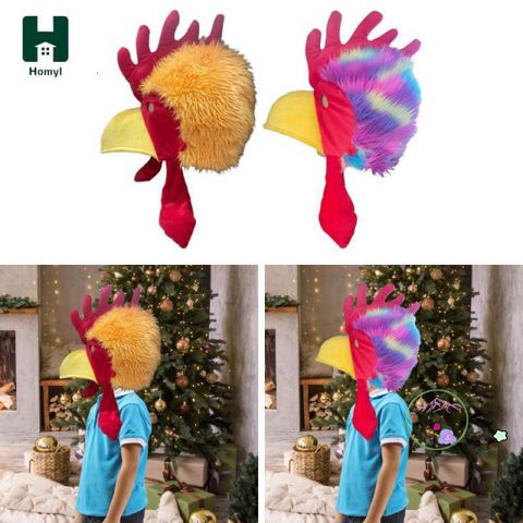 Mũ Gà Trống Hóa Trang - Độc Đáo Cho Tiệc Halloween, Cosplay, Phụ Kiện Bar, Chất Liệu Bông PP Sang Trọng, Kích Thước 30cm