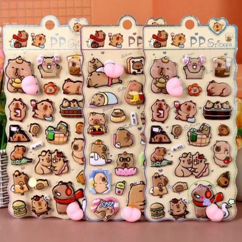 Nhãn Dán Kawaii AURORY Dạng Phồng - 12 Miếng Trang Trí Dễ Thương Cho Laptop và Điện Thoại - Chất Liệu PVC Mềm Mại