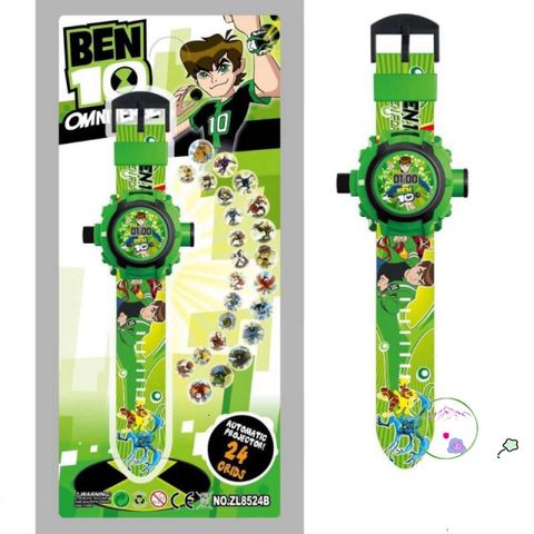 Đồng Hồ Ben 10 Phát Sáng - Đồng Hồ Đeo Tay Chiếu Hình Nhân Vật Hoạt Hình, Món Quà Học Tập Cho Trẻ Em