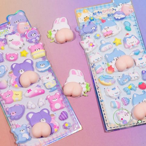 Nhãn Dán Vui Nhộn UMISS - Sticker Bong Bóng Hoạt Hình 3D Peaches Giải Tỏa Stress, Đồ Chơi Thủ Công Dễ Thương 21x9.5cm