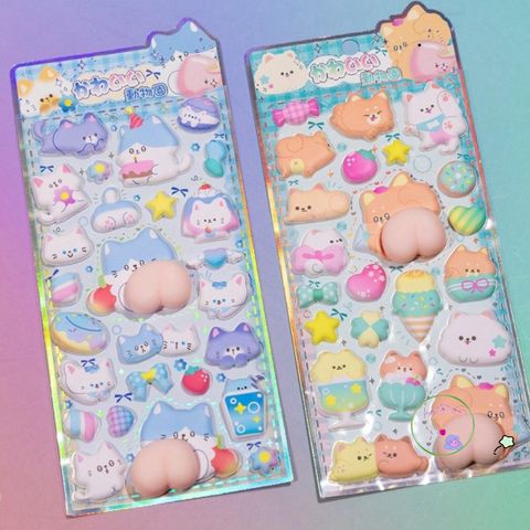 Nhãn Dán Vui Nhộn UMISS - Sticker Bong Bóng Hoạt Hình 3D Peaches Giải Tỏa Stress, Đồ Chơi Thủ Công Dễ Thương 21x9.5cm