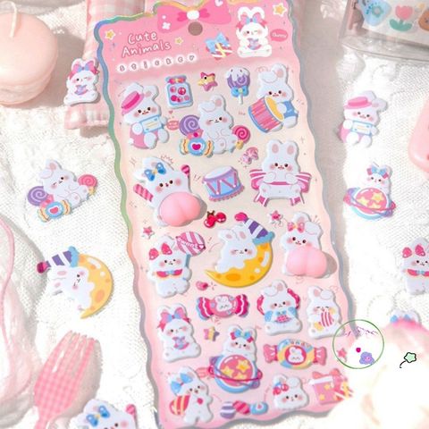 Nhãn Dán Vui Nhộn UMISS - Sticker Bong Bóng Hoạt Hình 3D Peaches Giải Tỏa Stress, Đồ Chơi Thủ Công Dễ Thương 21x9.5cm