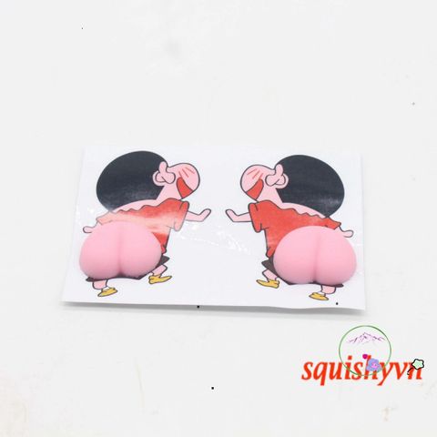 Miếng Dán Mông Đào Squishy Silicon - Đồ Chơi Giảm Căng Thẳng, Trang Trí Điện Thoại và Xe Hơi, Quà Tặng Siêu Dễ Thương