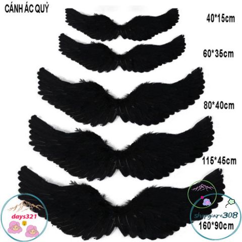 Bộ Cánh Thiên Thần Cosplay Trắng-Đen - Phụ Kiện Hóa Trang Huyền Bí Cho Tiệc Halloween Và Sự Kiện Đặc Biệt