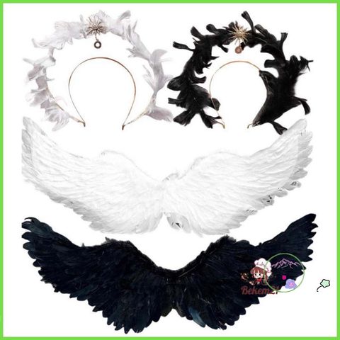 Cánh Đen Quỷ và Cánh Thiên Thần - Phụ Kiện Hóa Trang Halloween Thời Trang Cho Trẻ Em và Người Lớn