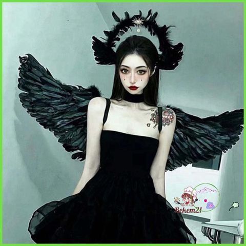 Cánh Đen Quỷ và Cánh Thiên Thần - Phụ Kiện Hóa Trang Halloween Thời Trang Cho Trẻ Em và Người Lớn