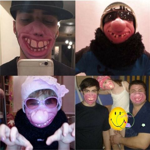 Mặt Nạ Halloween Nửa Mặt Cao Su Hài Hước - Phụ Kiện Hóa Trang Dành Cho Người Lớn, Thời Thượng Cho Dịp Halloween