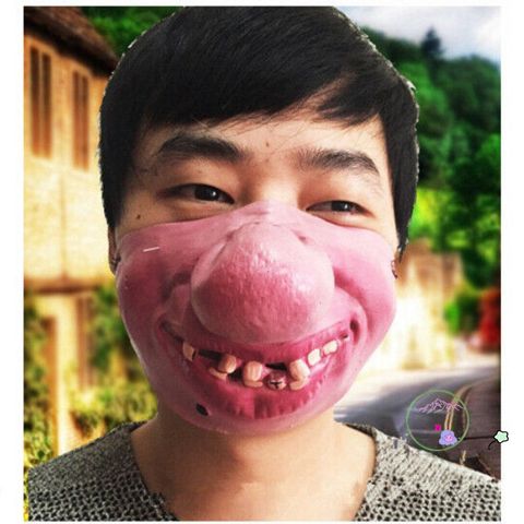Mặt Nạ Halloween Nửa Mặt Cao Su Hài Hước - Phụ Kiện Hóa Trang Dành Cho Người Lớn, Thời Thượng Cho Dịp Halloween