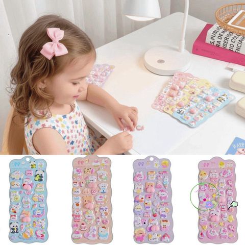 Miếng Dán Dễ Thương Hình Gấu Thỏ - Trang Trí Cốc Nước & Đồ Chơi Giảm Căng Thẳng Cho Trẻ Em, Phim Hoạt Hình Đáng Yêu