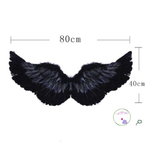 Cánh Thiên Thần Cosplay Đen Trắng - Bộ Phụ Kiện Dự Tiệc Ấn Tượng Cho Trẻ Em & Người Lớn