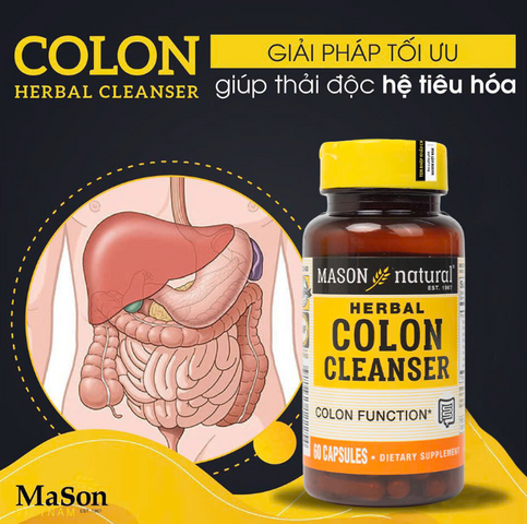 Viên Uống Thải Độc Đại Tràng Mason Natural Herbal Colon Cleanser - Hỗ Trợ Tiêu Hóa Khỏe Mạnh, Sản Phẩm Chính Hãng Mỹ