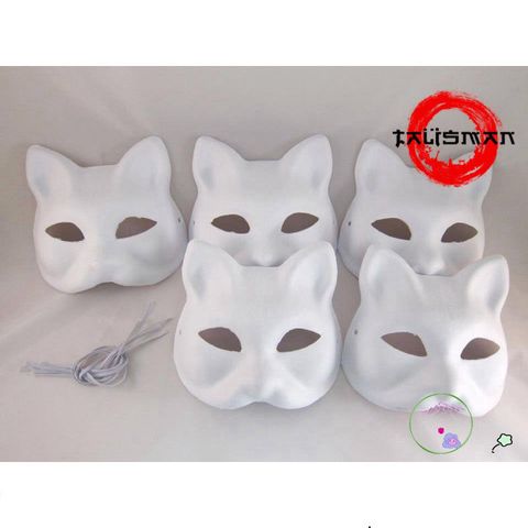 Mặt Nạ Cosplay Hình Cáo và Mèo Trắng - Phụ Kiện Thời Trang Đẹp, Không Bị Bong Tróc, Tặng Kèm Dây Đeo, Đặc Biệt Cho Fan Anime