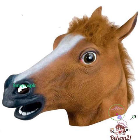 Mặt Nạ Ngựa Nâu Latex - Đạo Cụ Hóa Trang Halloween và Trung Thu - Phù Hợp Với Mọi Lứa Tuổi, Sự Kiện Lễ Hội