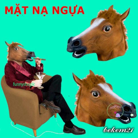 Mặt Nạ Ngựa Nâu Latex - Đạo Cụ Hóa Trang Halloween và Trung Thu - Phù Hợp Với Mọi Lứa Tuổi, Sự Kiện Lễ Hội