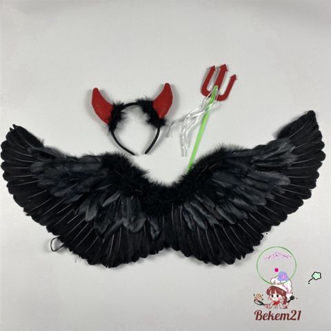 Cánh Thiên Thần Cosplay Đen, Đỏ, Trắng, Hồng - Phụ Kiện Hóa Trang Cho Trẻ Em, Lễ Hội, Chụp Ảnh