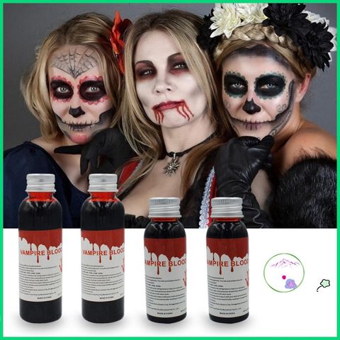 Máu Giả Halloween 30/60ml - Đạo Cụ Hóa Trang Thực Tế Cho Thây Ma, Ma Cà Rồng và Các Bữa Tiệc Kinh Dị