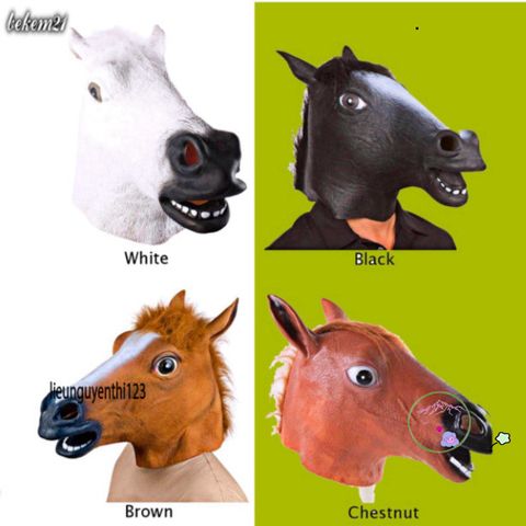 Mặt Nạ Ngựa Vàng Latex 3D - Hóa Trang Halloween, Trung Thu & Cosplay Độc Đáo - Phụ Kiện Thời Trang Sự Kiện