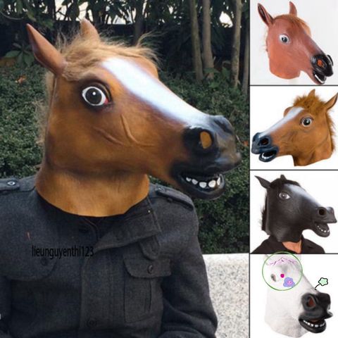 Mặt Nạ Ngựa Vàng Latex 3D - Hóa Trang Halloween, Trung Thu & Cosplay Độc Đáo - Phụ Kiện Thời Trang Sự Kiện