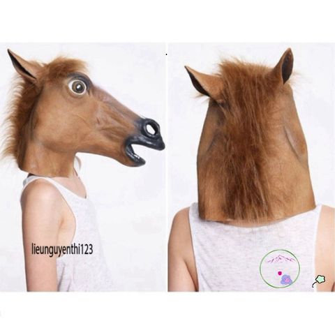 Mặt Nạ Ngựa Vàng Latex 3D - Hóa Trang Halloween, Trung Thu & Cosplay Độc Đáo - Phụ Kiện Thời Trang Sự Kiện