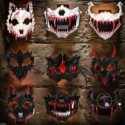 Mặt Nạ Kinh Dị Rồng Hổ Sói - Phụ Kiện Halloween Độc Đáo Cho Nam Nữ - Trang Phục Hóa Trang Đầy Sáng Tạo