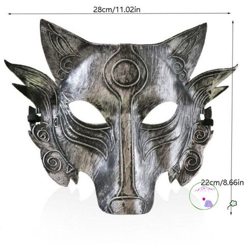 Mặt nạ sói YERZ - Mặt nạ Halloween Unisex Trang Trí Độc Đáo Đạo Cụ Cosplay Lễ Hội Hóa Trang 28x22cm