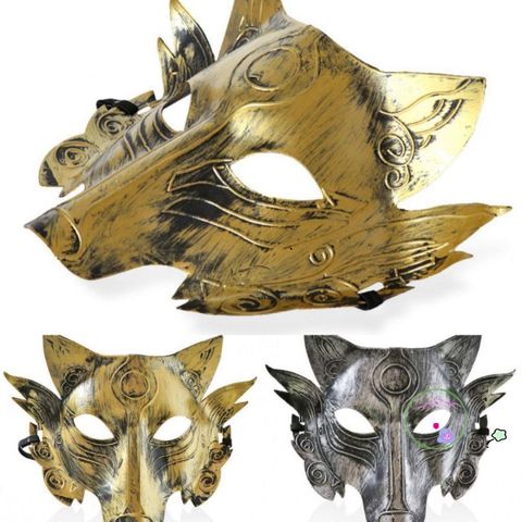 Mặt nạ sói YERZ - Mặt nạ Halloween Unisex Trang Trí Độc Đáo Đạo Cụ Cosplay Lễ Hội Hóa Trang 28x22cm