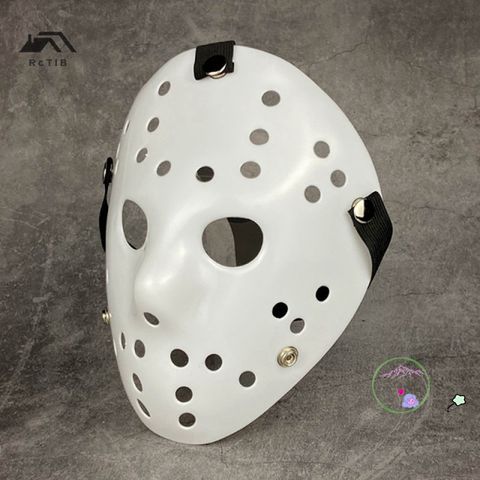 Mặt Nạ Jason Trắng Halloween - Phụ Kiện Kinh Dị Đáng Sợ cho Tiệc Hóa Trang, Lấy Cảm Hứng từ Freddie Vs. Jason