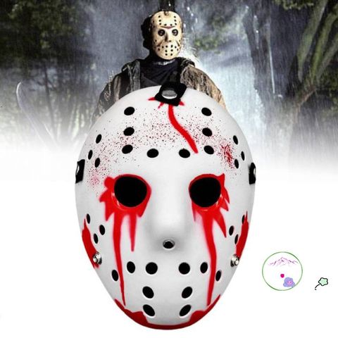 Mặt Nạ Jason Halloween - Phụ Kiện Cosplay Kinh Dị Màu Trắng, Đạo Cụ Trang Trí, Thứ Sáu Ngày 13