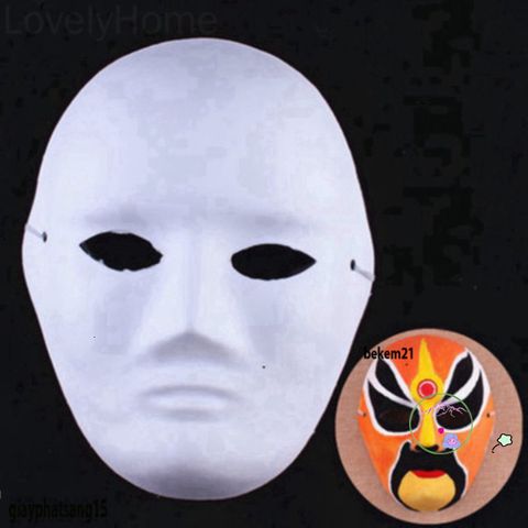 Mặt Nạ Giấy Trắng DIY Cho Bé - Phụ Kiện Hóa Trang Halloween Thú Vị, Nghệ Thuật Sáng Tạo
