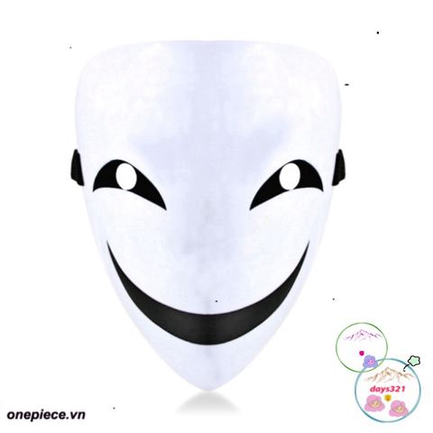 Mặt Nạ Cosplay Đen Trắng Hiruko - Phụ Kiện Hóa Trang Anime Bullet Đen, Đồ Trang Trí Nghệ Thuật