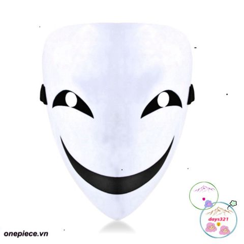 Mặt Nạ Cosplay Đen Trắng Hiruko - Phụ Kiện Hóa Trang Anime Bullet Đen, Đồ Trang Trí Nghệ Thuật