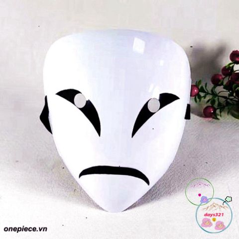 Mặt Nạ Cosplay Đen Trắng Hiruko - Phụ Kiện Hóa Trang Anime Bullet Đen, Đồ Trang Trí Nghệ Thuật