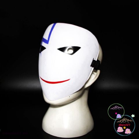 Mặt Nạ Cosplay Đen Trắng Hiruko - Phụ Kiện Hóa Trang Anime Bullet Đen, Đồ Trang Trí Nghệ Thuật
