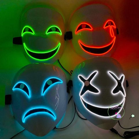 Mặt Nạ LED Phát Sáng Anime Black Bullet Hiruko - Chú Hề Tỏa Sáng Cho Halloween & Tiệc Hóa Trang