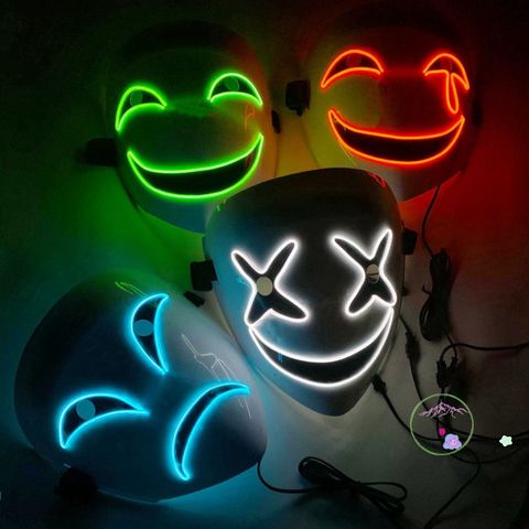 Mặt Nạ LED Phát Sáng Anime Black Bullet Hiruko - Chú Hề Tỏa Sáng Cho Halloween & Tiệc Hóa Trang