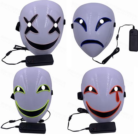 Mặt Nạ LED Phát Sáng Anime Black Bullet Hiruko - Chú Hề Tỏa Sáng Cho Halloween & Tiệc Hóa Trang