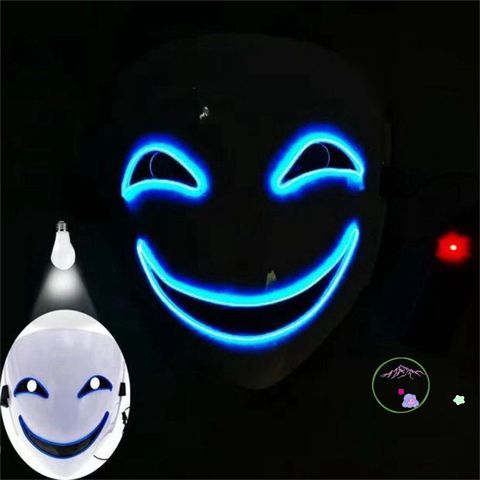 Mặt Nạ LED Phát Sáng Anime Black Bullet Hiruko - Chú Hề Tỏa Sáng Cho Halloween & Tiệc Hóa Trang