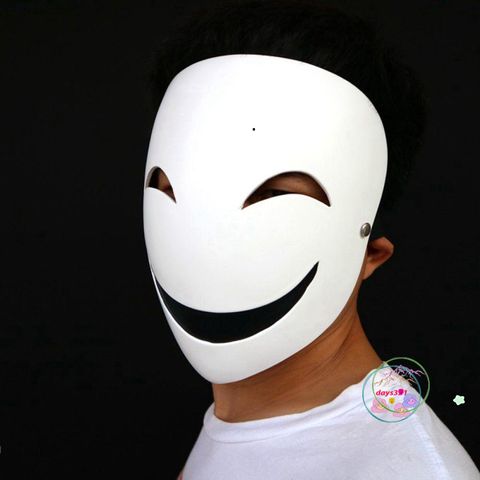 Mặt Nạ Halloween HIRUKO Hình Mặt Cười Trắng Ngộ Nghĩnh - Phụ Kiện Cosplay Thời Trang Party Unisex