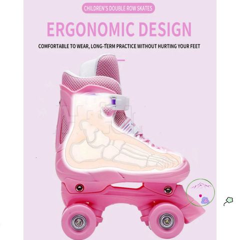 Giày Patin Đa Năng Điều Chỉnh Kích Thước - Giày Trượt Ngoài Trời Thời Trang Dành Cho Mọi Lứa Tuổi, Màu Xanh Hồng