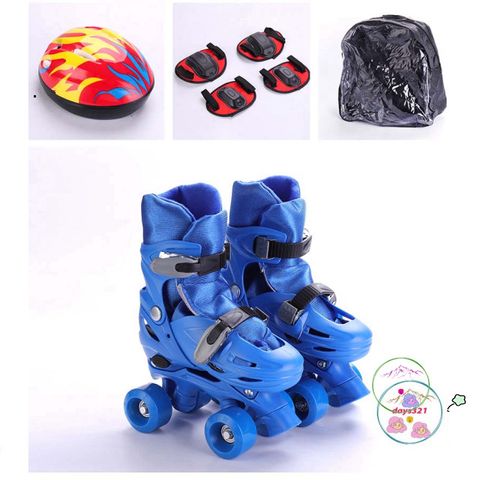 Giày Patin 4 Bánh 2 Hàng An Toàn Kèm Bộ Bảo Hộ Chân Tay - Giày Trượt An Toàn Cho Trẻ Em, Chất Liệu Cao Cấp, Thiết Kế Trẻ Trung