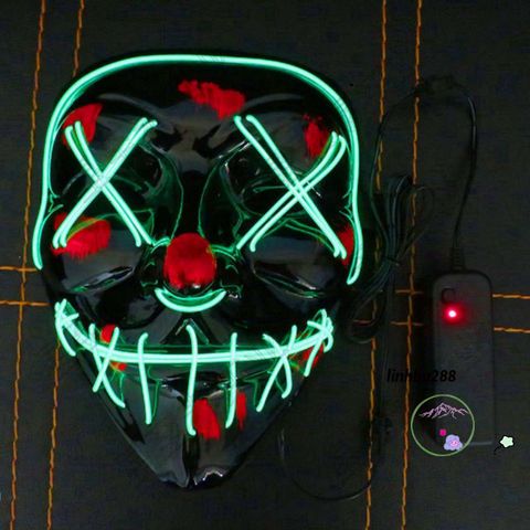 Mặt Nạ Phát Sáng LED 10 Màu - Hóa Trang Hacker Halloween Jason Jabbawockeez Cho Người Lớn & Trẻ Em